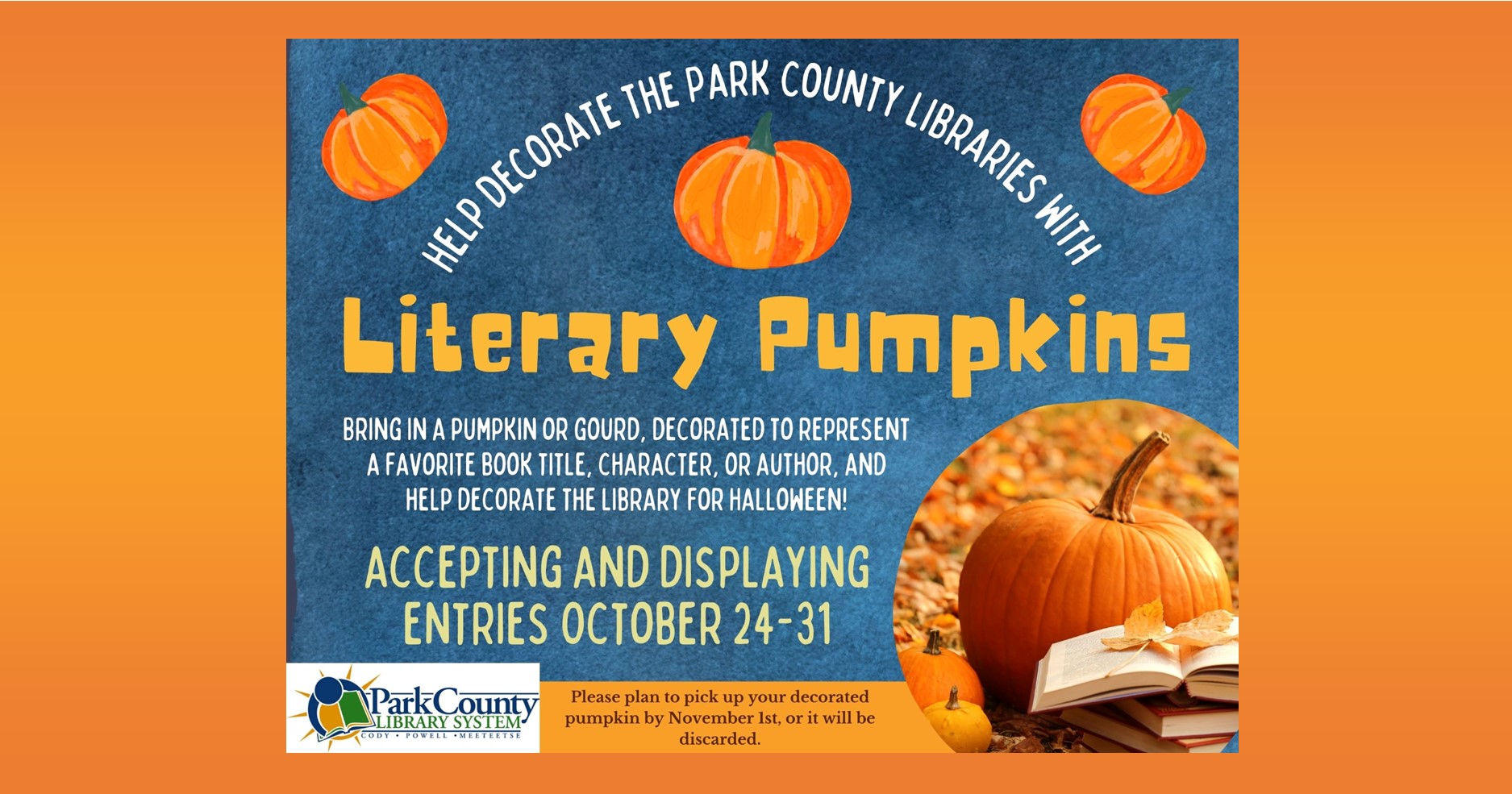 Help Decorate the Libraries with Literary Pumpkins!